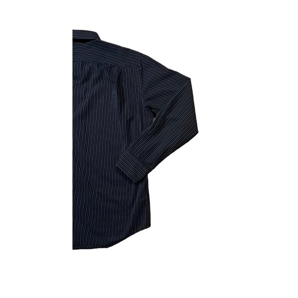 APT. 9 Shirt Men's Long Sleeve Striped Button Up Collared Black Gray Large - Picture 10 of 12
